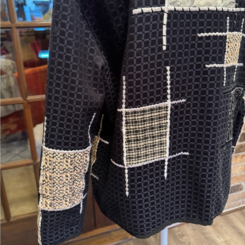 Allure Black Patchwork Floral Jacket S - image 7